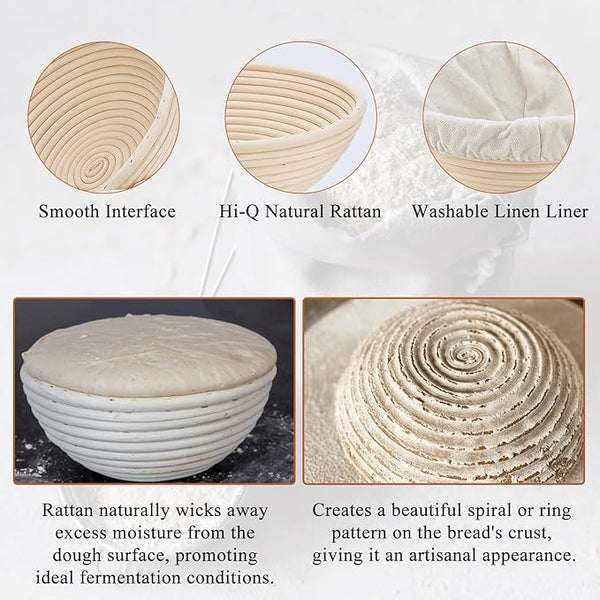 Set of 2 9 Inch Round Proofing Bowls