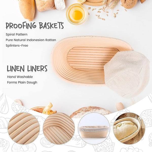Set of 2 10 inch Oval Proofing Bowls